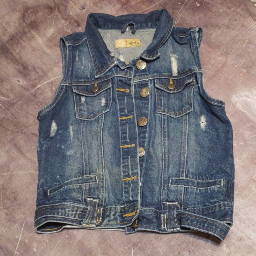 Hybrid & Co. Distressed  denim vest